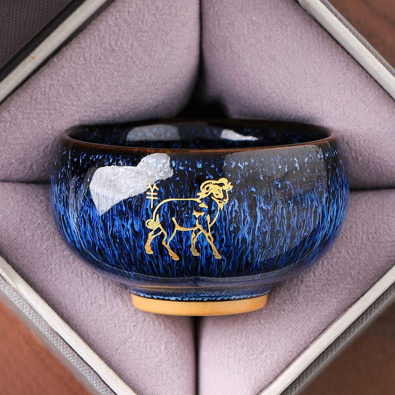 Buddha Stones中国干支 午年 陶器 ティーカップ カンフーティーカップ 135ml - ヤギ 7.5cm×4.8cm×135ml - image 7