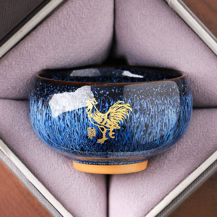 Buddha Stones中国干支 午年 陶器 ティーカップ カンフーティーカップ 135ml - 雄鶏 7.5cm×4.8cm×135ml - image 9