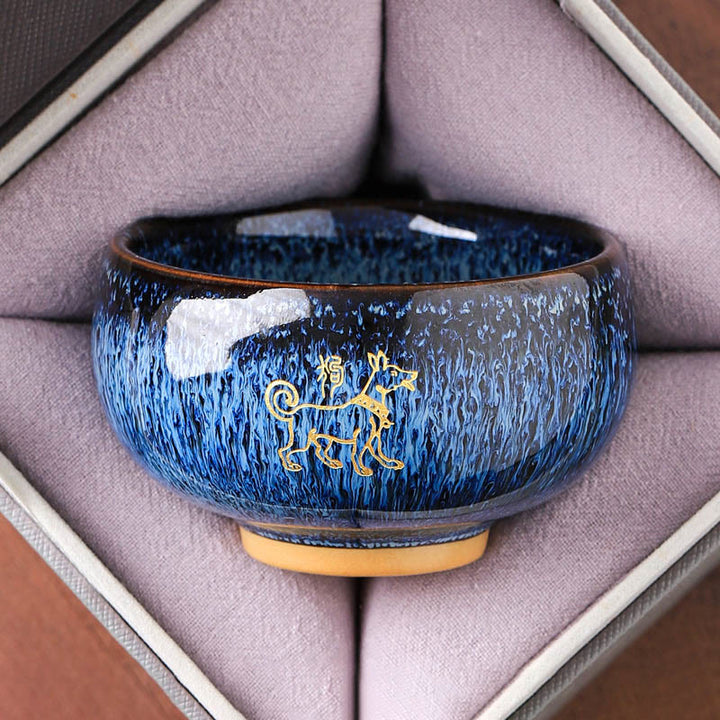 Buddha Stones中国干支 午年 陶器 ティーカップ カンフーティーカップ 135ml - 犬 7.5cm*4.8cm*135ml - image 10