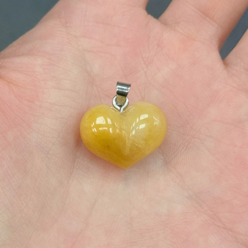 Buddha Stonesハートデザインアメジストトパーズピンククリスタルオパールタイガーアイホワイトクリスタルレッドジャスパーアマゾナイトグリーンアベンチュリンブラックオブシディアンシトリンバランスネックレスペンダント - トパーズ - image 2