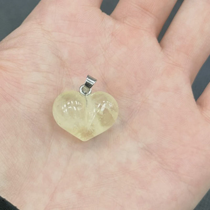 Buddha Stonesハートデザインアメジストトパーズピンククリスタルオパールタイガーアイホワイトクリスタルレッドジャスパーアマゾナイトグリーンアベンチュリンブラックオブシディアンシトリンバランスネックレスペンダント - シトリン - image 21