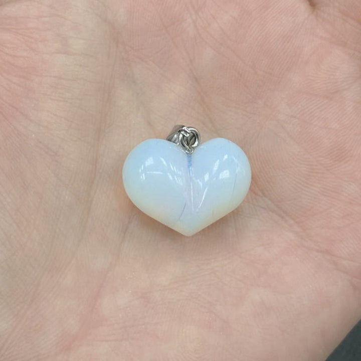 Buddha Stonesハートデザインアメジストトパーズピンククリスタルオパールタイガーアイホワイトクリスタルレッドジャスパーアマゾナイトグリーンアベンチュリンブラックオブシディアンシトリンバランスネックレスペンダント - オパール - image 7