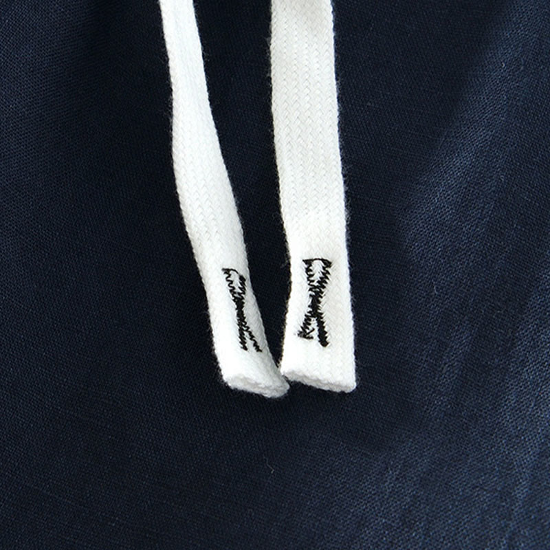 Buddha Stones秋冬 無地 ドローストリング 伸縮性ウエスト メンズ リネン アンクル丈 パンツ ポケット付き - image 20