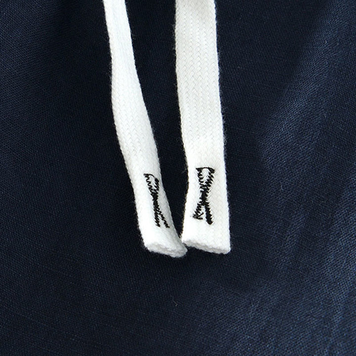 Buddha Stones秋冬 無地 ドローストリング 伸縮性ウエスト メンズ リネン アンクル丈 パンツ ポケット付き - image 20