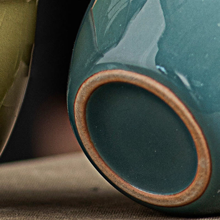 Buddha Stones手描き鯉陶器ティーカップカンフーティーカップ50ml - image 2