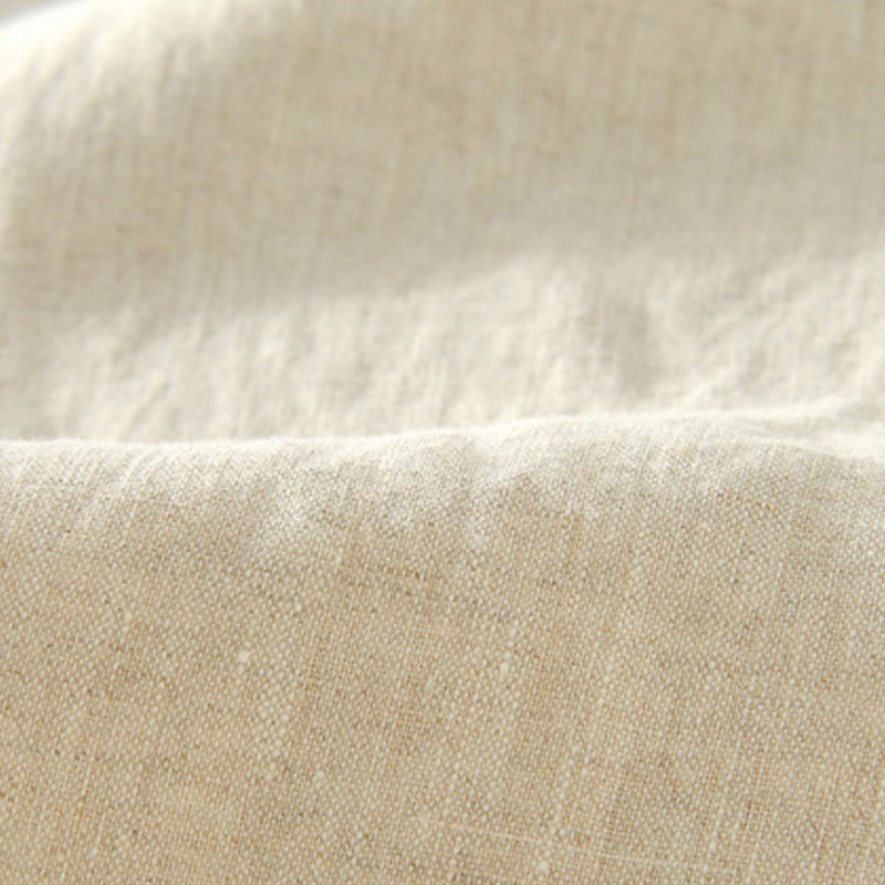 Buddha Stones秋冬 無地 ドローストリング 伸縮性ウエスト メンズ リネン ストレートレッグパンツ ポケット付き - image 9