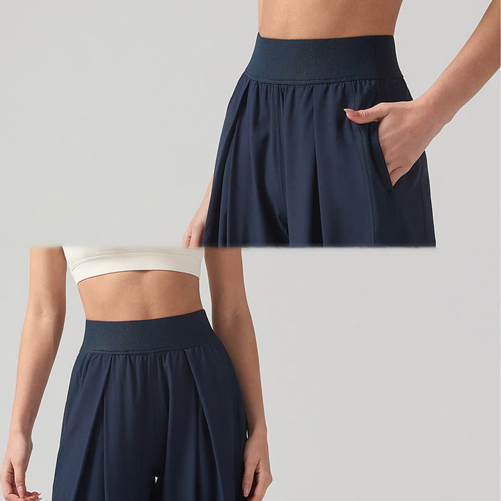 Buddha Stones無地 通気性 レディース ワイドレッグパンツ スポーツ ヨガ スウェットパンツ ポケット付き - image 11