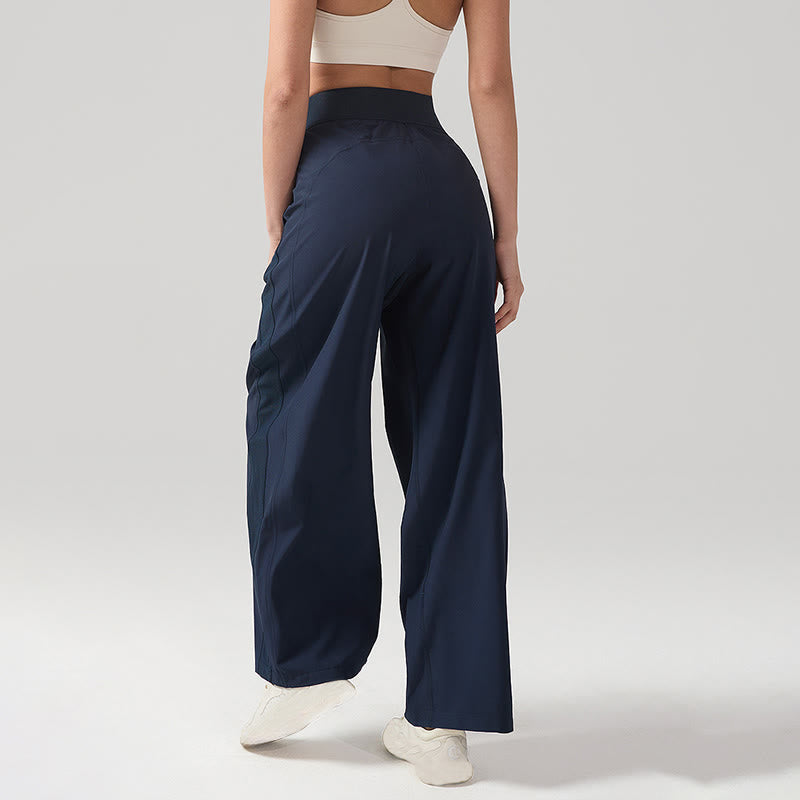 Buddha Stones無地 通気性 レディース ワイドレッグパンツ スポーツ ヨガ スウェットパンツ ポケット付き - image 8