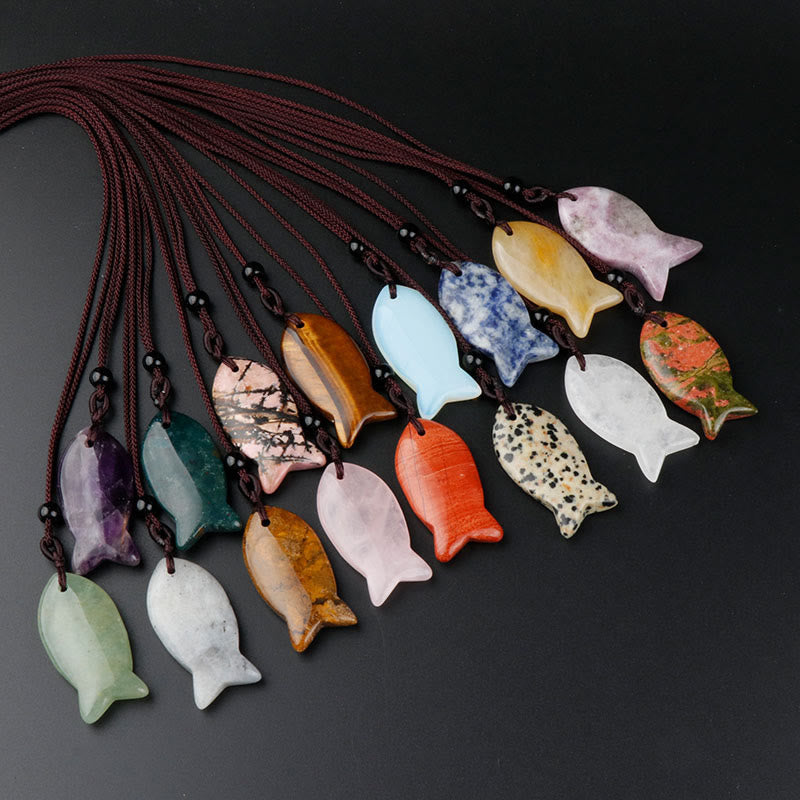 Buddha Stones鯉クリスタル インド瑪瑙 アメジスト トパーズ レッドジャスパー成就温もり ネックレス ペンダント - image 33