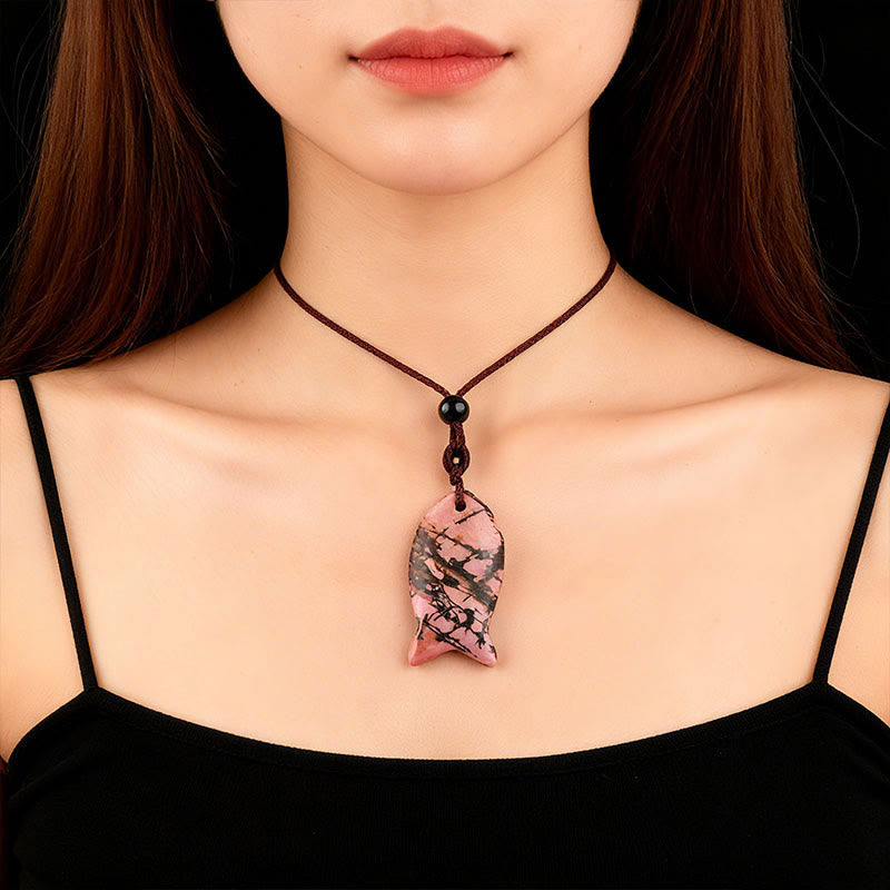 Buddha Stones鯉クリスタル インド瑪瑙 アメジスト トパーズ レッドジャスパー成就温もり ネックレス ペンダント - image 15