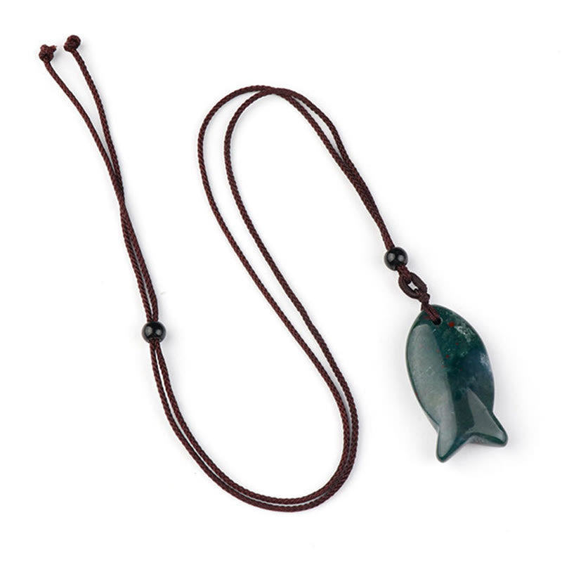 Buddha Stones鯉クリスタル インド瑪瑙 アメジスト トパーズ レッドジャスパー成就温もり ネックレス ペンダント - インド瑪瑙 - image 4