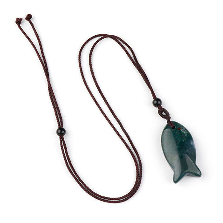 Buddha Stones鯉クリスタル インド瑪瑙 アメジスト トパーズ レッドジャスパー成就温もり ネックレス ペンダント - インド瑪瑙 - image 4