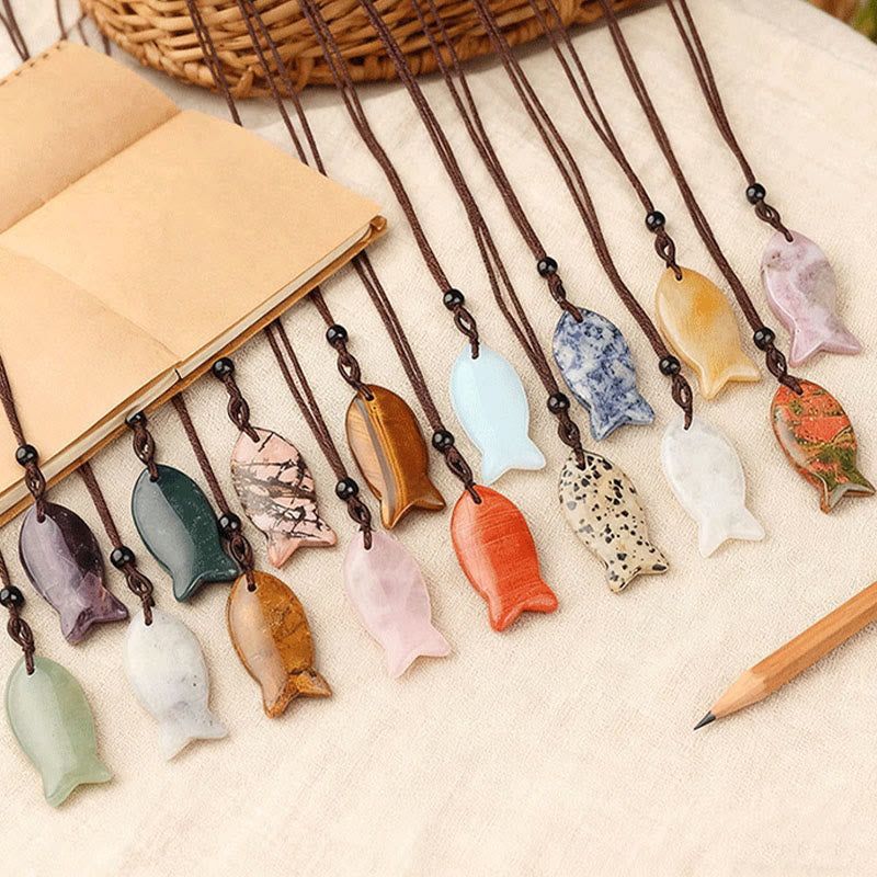 Buddha Stones鯉クリスタル インド瑪瑙 アメジスト トパーズ レッドジャスパー成就温もり ネックレス ペンダント - image 37