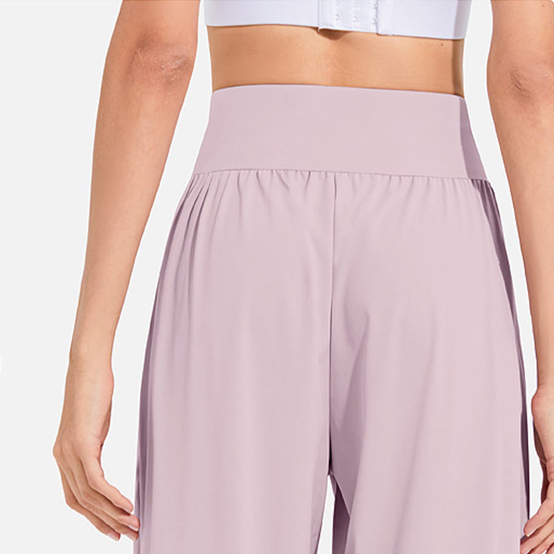 Buddha Stones無地 ドローストリング 伸縮性ウエストデザイン レディース ハーレムパンツ スポーツ ヨガ スウェットパンツ ポケット付き - image 18