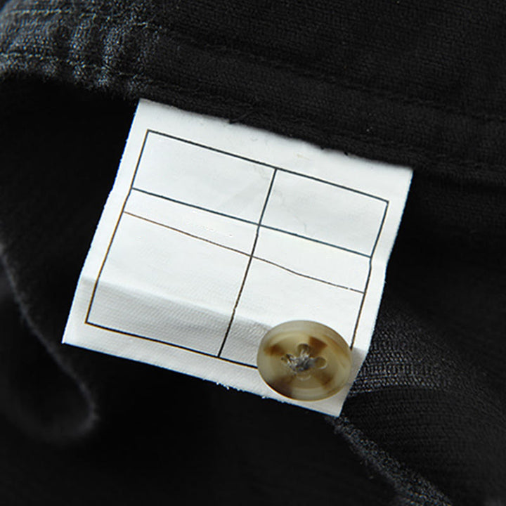 Buddha Stones秋 装飾ポケット ボタンダウン スタンドカラー 長袖 メンズ コットン コーデュロイ シャツ - image 18