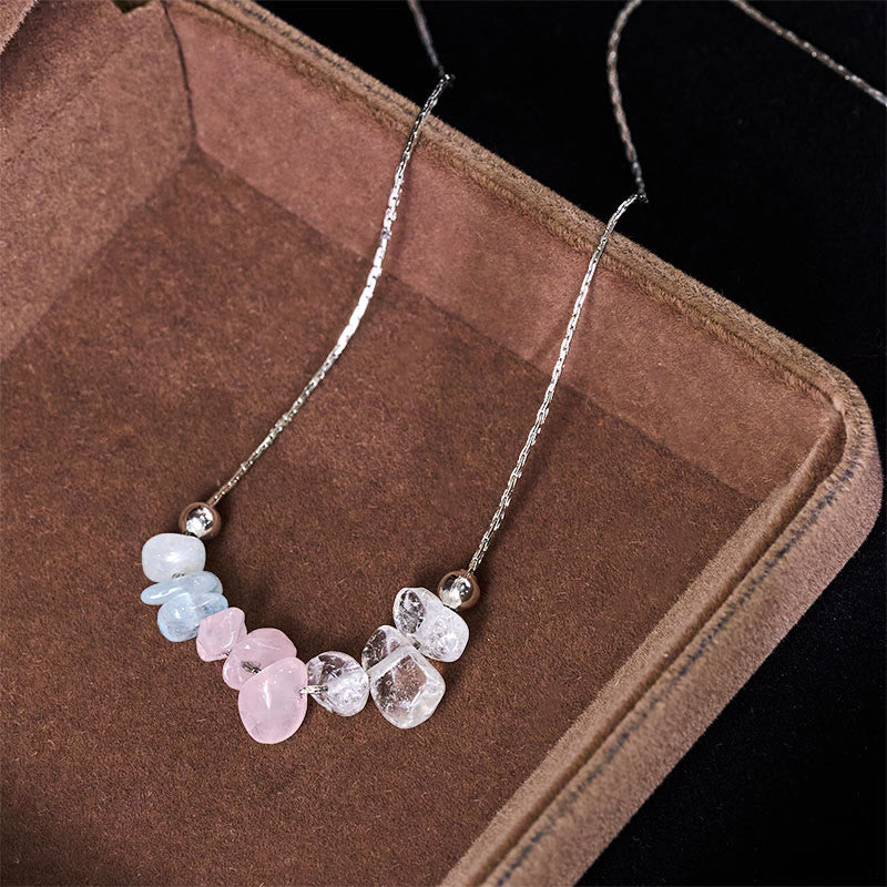 Buddha Stonesブラックオブシディアン スモーキークォーツ ガーネット アクアマリン ストロベリークォーツ ピンククリスタル ストレングスネックレスペンダント - image 10