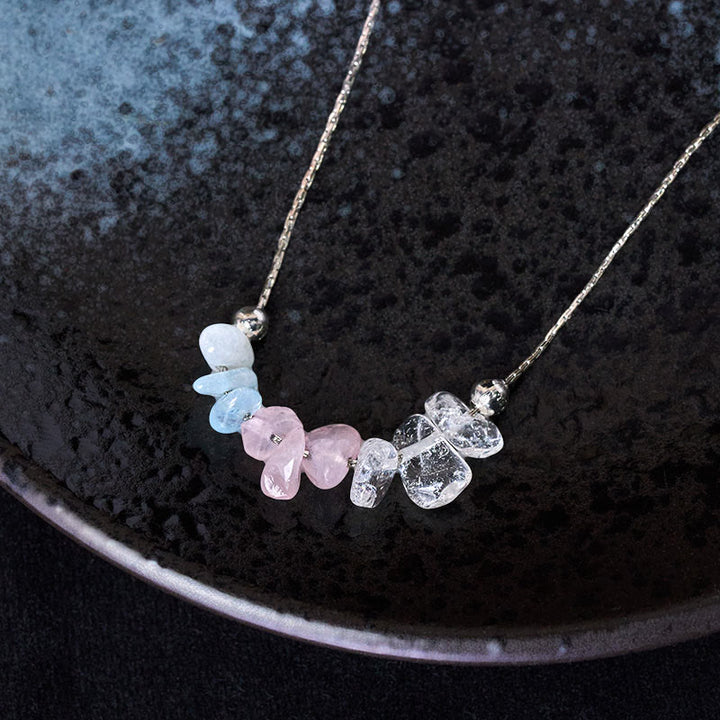 Buddha Stonesブラックオブシディアン スモーキークォーツ ガーネット アクアマリン ストロベリークォーツ ピンククリスタル ストレングスネックレスペンダント - image 9