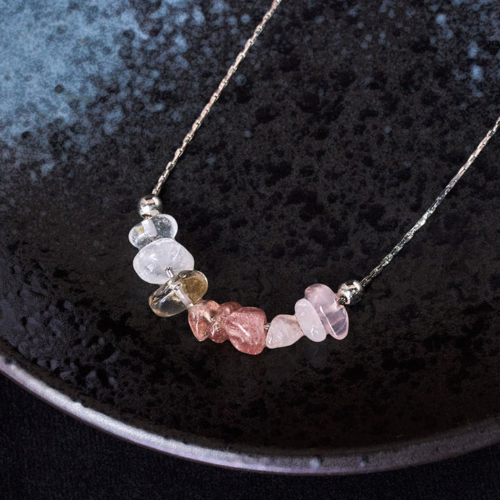 Buddha Stonesブラックオブシディアン スモーキークォーツ ガーネット アクアマリン ストロベリークォーツ ピンククリスタル ストレングスネックレスペンダント - image 21