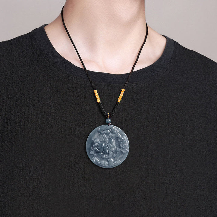 Buddha Stones午年翡翠豊かさと豊穣のネックレスペンダント - image 4