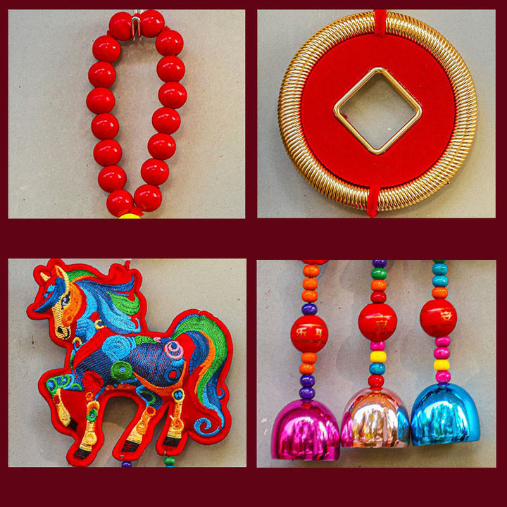 午年刺繍入りBuddha Stones金袋 ひょうたん 銅貨 鈴 お守り成就吊り下げ飾り - image 20