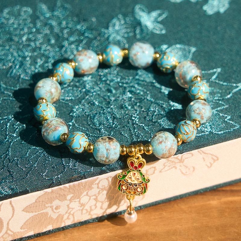 Buddha Stonesうさぎ 柳生ガラス幸運ブレスレット - image 2