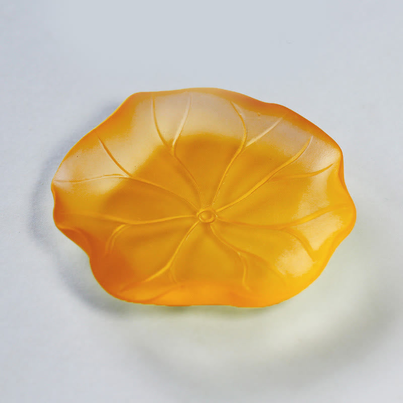 Buddha Stones馬年 蓮の実 蓮の葉 瑠璃 クリスタルアート作品 自宅 オフィス エネルギー装飾 - オレンジ蓮の葉パッド 7.5×1.5cm - image 14