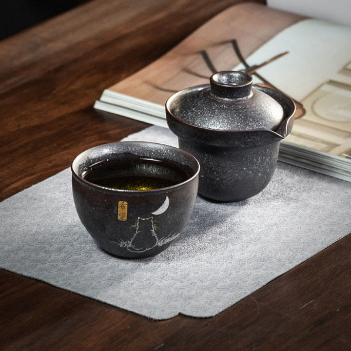 Buddha Stonesかわいい猫のティーカップカンフーティーカップ  - 希望セット - image 10