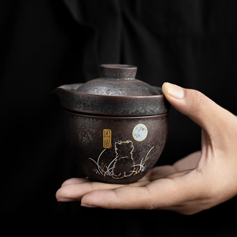 Buddha Stonesかわいい猫のティーカップカンフーティーカップ  - 再会セット - image 0