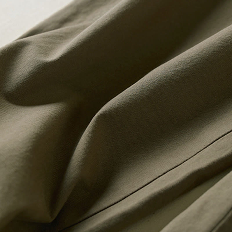 Buddha Stones秋冬 ドローストリング 7-8丈 コットン レディース カーゴパンツ ポケット付き - image 8