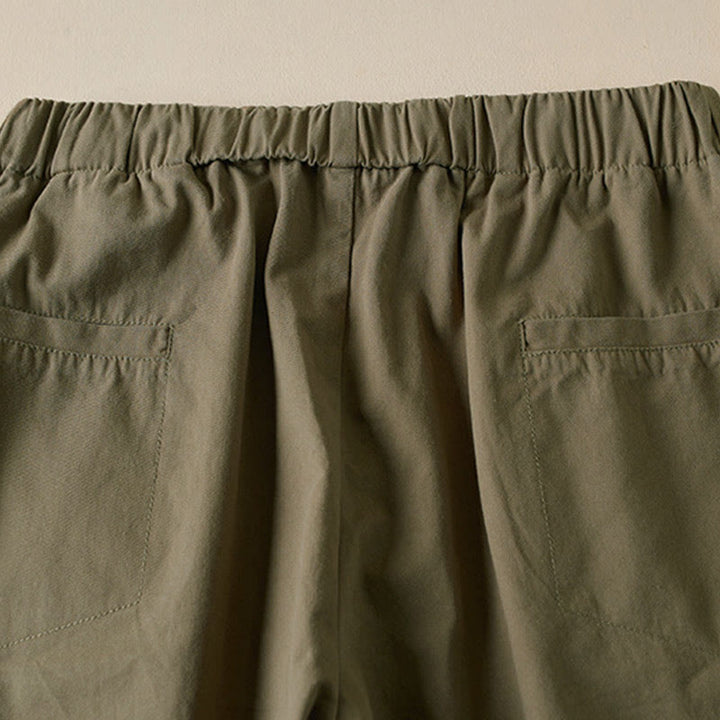 Buddha Stones秋冬 ドローストリング 7-8丈 コットン レディース カーゴパンツ ポケット付き - image 4