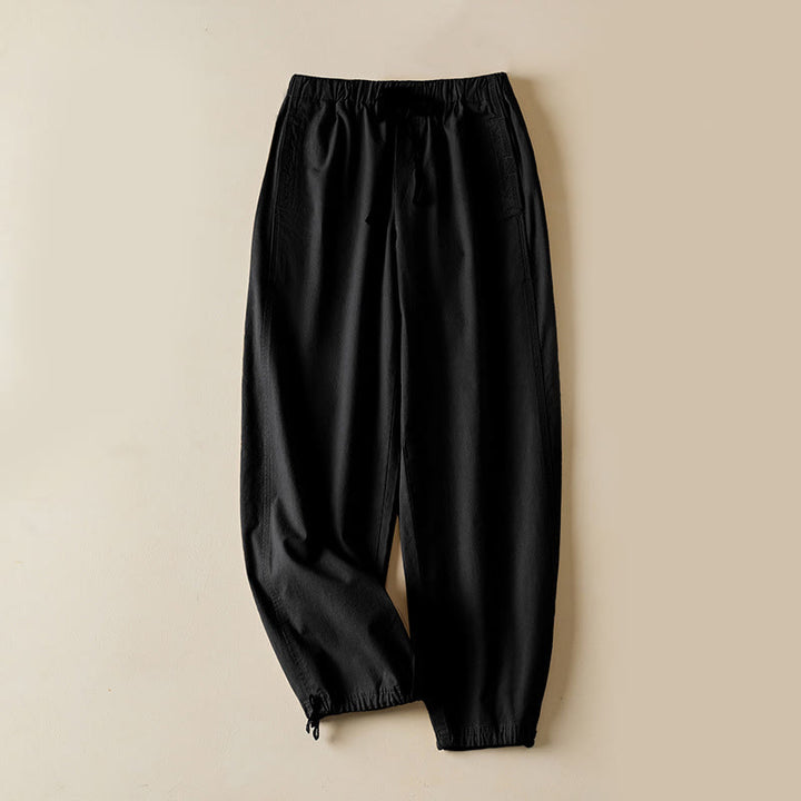 Buddha Stones秋冬 ドローストリング 7-8丈 コットン レディース カーゴパンツ ポケット付き - 黒 - US12、 UK/AU16、 EU44 (3XL) - image 11