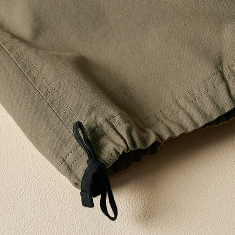 Buddha Stones秋冬 ドローストリング 7-8丈 コットン レディース カーゴパンツ ポケット付き - image 6