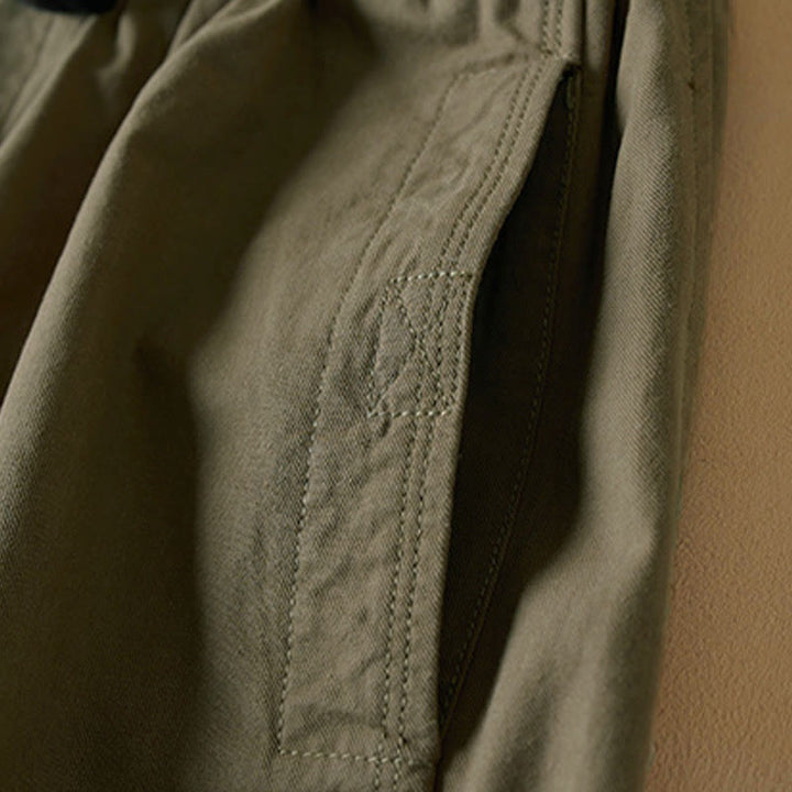 Buddha Stones秋冬 ドローストリング 7-8丈 コットン レディース カーゴパンツ ポケット付き - image 5