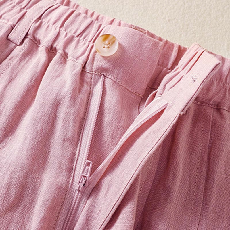 Buddha Stones夏用ボタンジッパーアンクル丈レディースパンツ ポケット付き - image 10