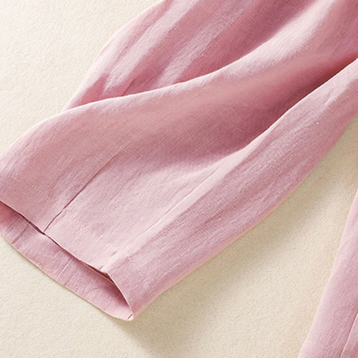 Buddha Stones夏用ボタンジッパーアンクル丈レディースパンツ ポケット付き - image 16