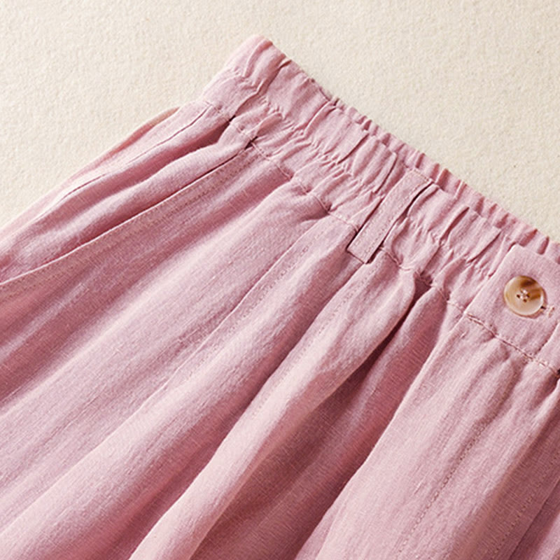 Buddha Stones夏用ボタンジッパーアンクル丈レディースパンツ ポケット付き - image 13