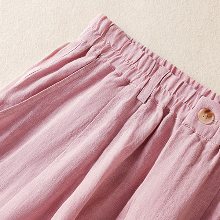 Buddha Stones夏用ボタンジッパーアンクル丈レディースパンツ ポケット付き - image 13