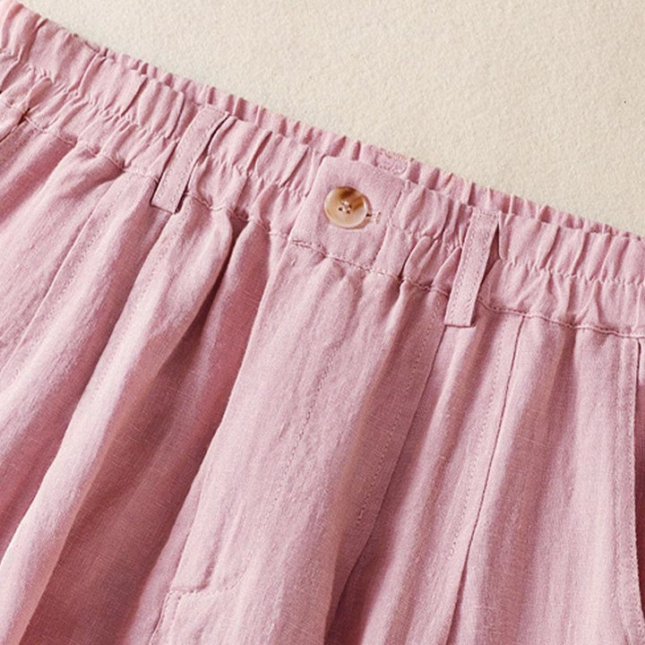 Buddha Stones夏用ボタンジッパーアンクル丈レディースパンツ ポケット付き - image 11