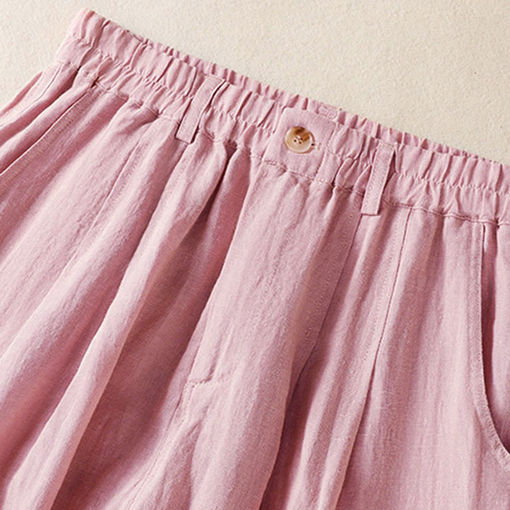 Buddha Stones夏用ボタンジッパーアンクル丈レディースパンツ ポケット付き - image 12