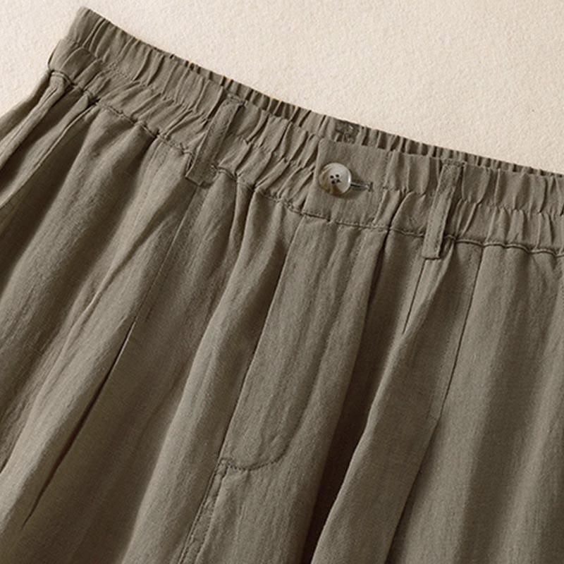 Buddha Stones夏用ボタンジッパーアンクル丈レディースパンツ ポケット付き - image 23