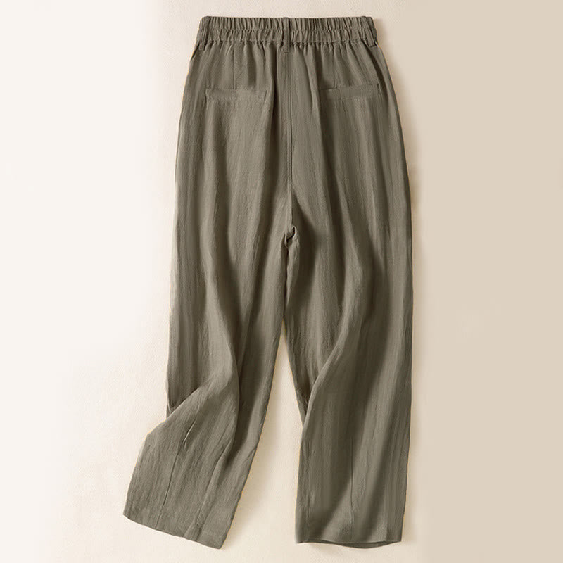 Buddha Stones夏用ボタンジッパーアンクル丈レディースパンツ ポケット付き - image 22