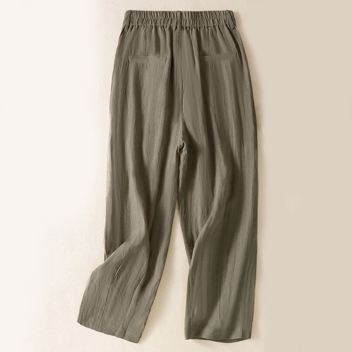 Buddha Stones夏用ボタンジッパーアンクル丈レディースパンツ ポケット付き - image 22