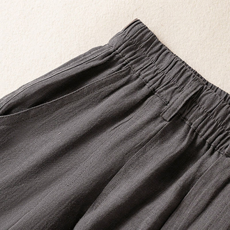 Buddha Stones夏用ボタンジッパーアンクル丈レディースパンツ ポケット付き - image 28