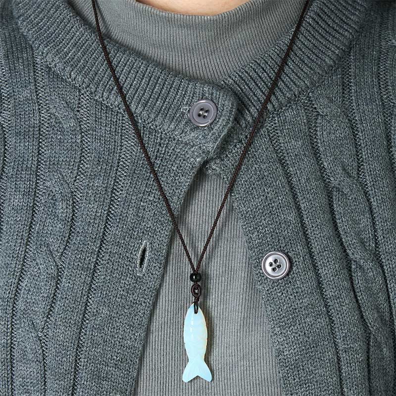 Buddha Stones彫刻鯉クリスタルインド瑪瑙アメジスト暖かさ豊かさネックレスペンダント - image 56