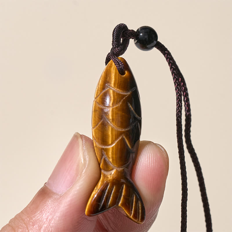 Buddha Stones彫刻鯉クリスタルインド瑪瑙アメジスト暖かさ豊かさネックレスペンダント - image 30