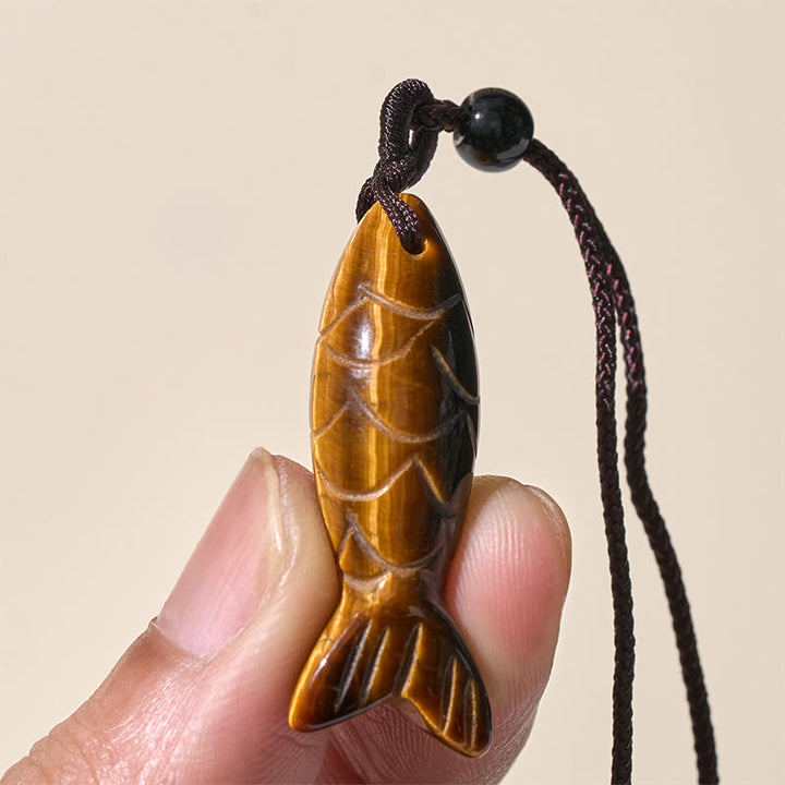 Buddha Stones彫刻鯉クリスタルインド瑪瑙アメジスト暖かさ豊かさネックレスペンダント - image 30