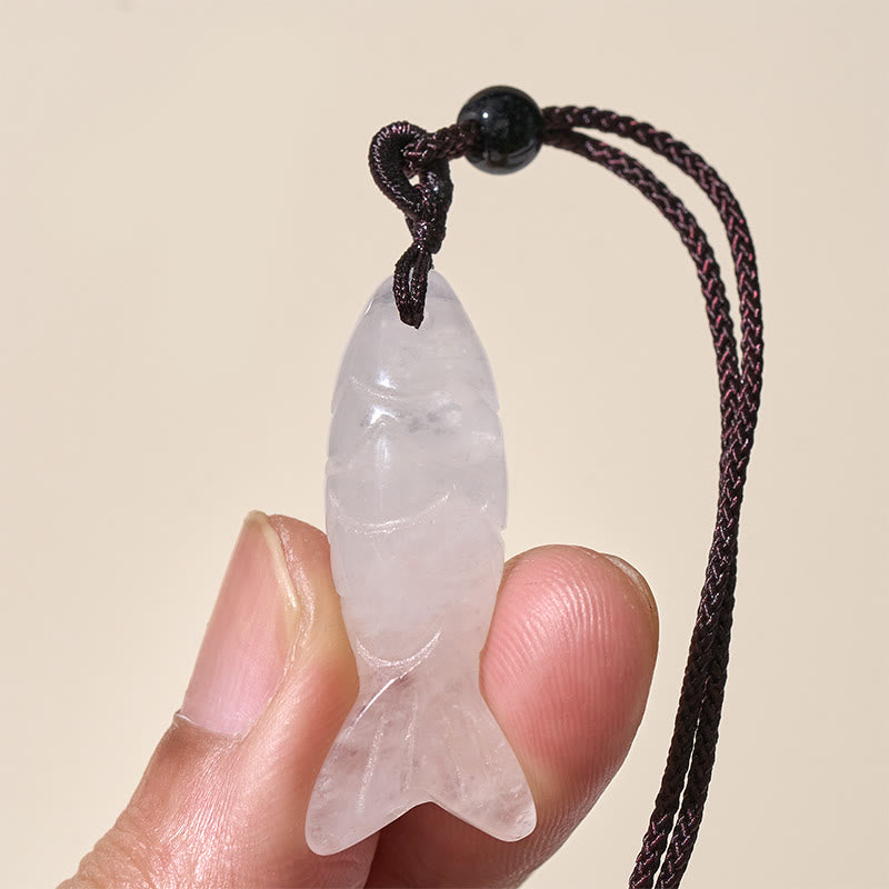 Buddha Stones彫刻鯉クリスタルインド瑪瑙アメジスト暖かさ豊かさネックレスペンダント - image 50
