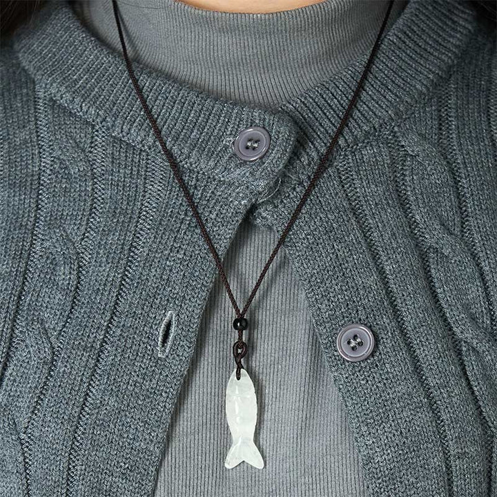 Buddha Stones彫刻鯉クリスタルインド瑪瑙アメジスト暖かさ豊かさネックレスペンダント - image 51