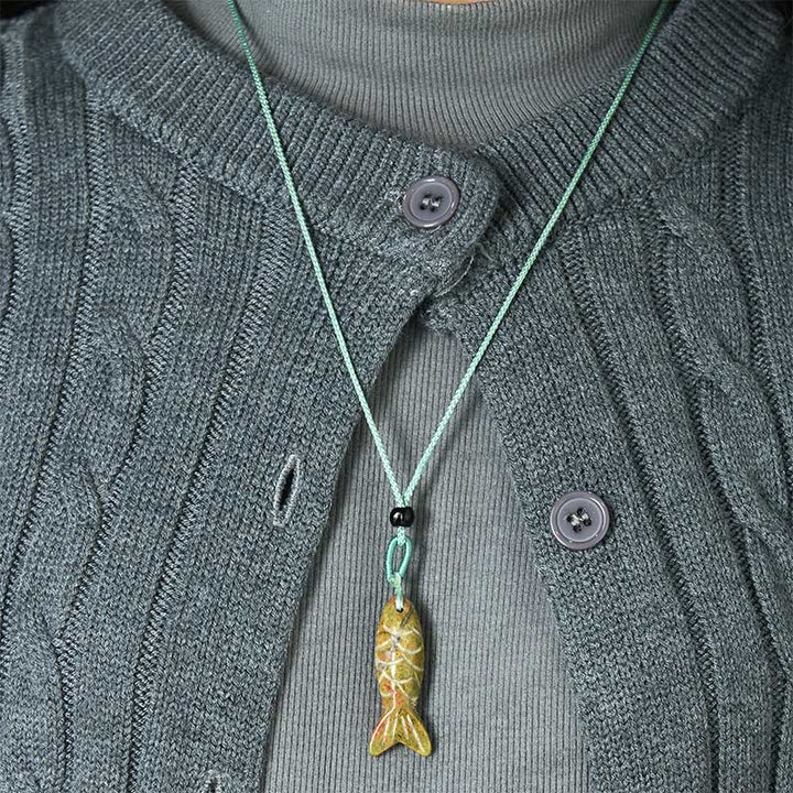 Buddha Stones彫刻鯉クリスタルインド瑪瑙アメジスト暖かさ豊かさネックレスペンダント - image 61