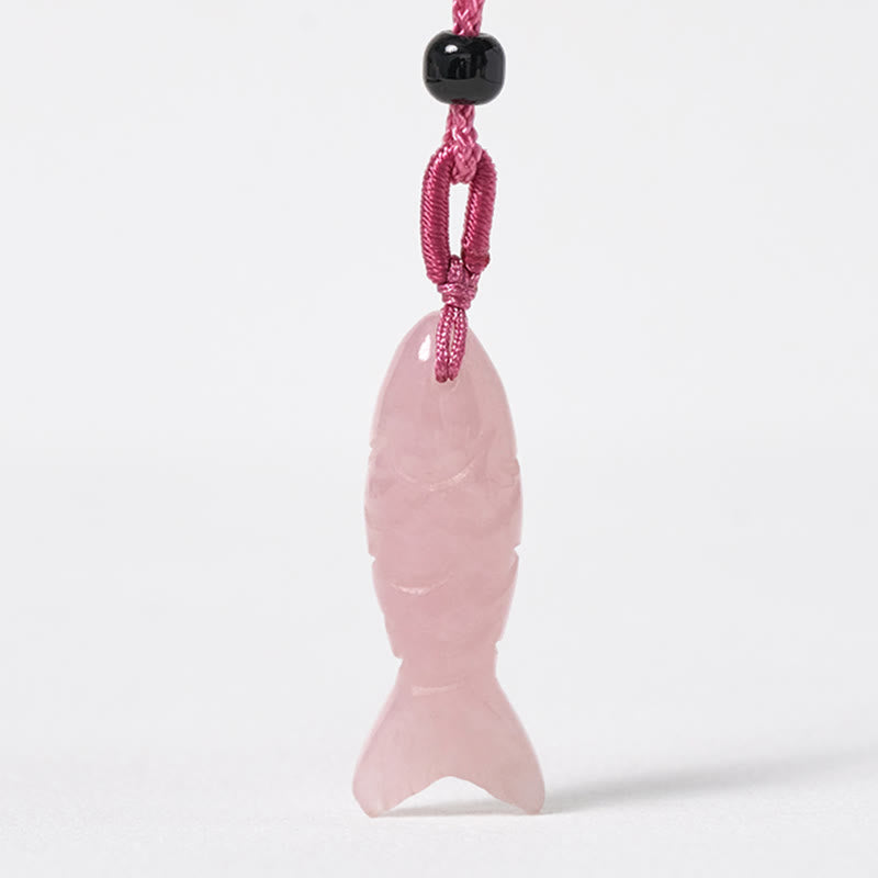 Buddha Stones彫刻鯉クリスタルインド瑪瑙アメジスト暖かさ豊かさネックレスペンダント - image 2